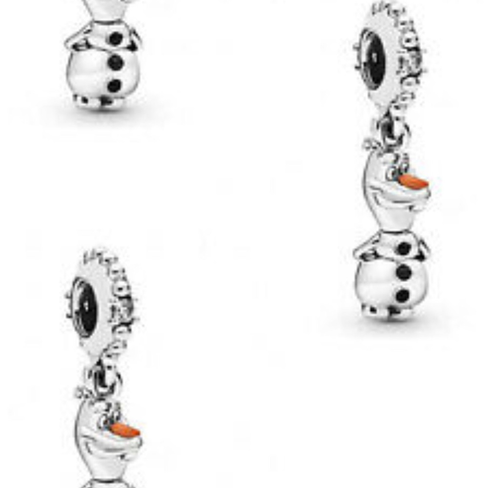 New Disney Olaf 925-White Gold Charm Bead - Picture 3 of 5